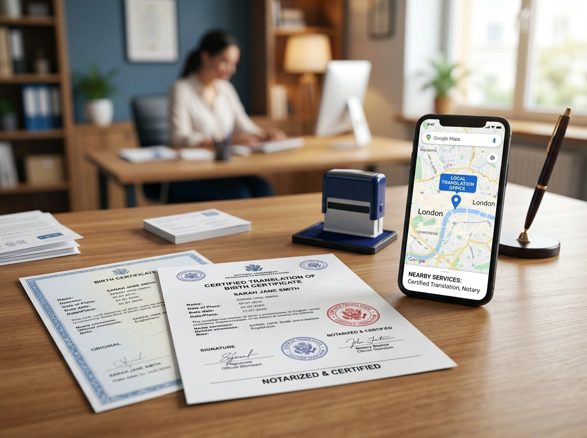 Why a Local 'Birth Certificate Translation Near Me' Saves Time